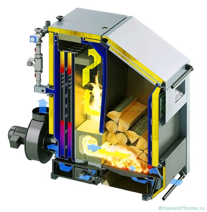 Чертеж на котел за дълго изгаряне