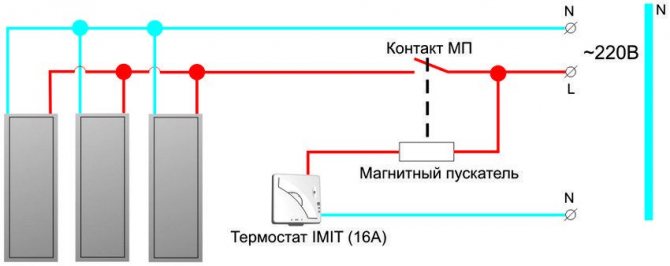 За да свържете множество нагреватели, трябва да използвате магнитен стартер