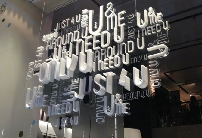 Décor de lettres sur le mur