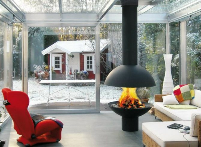 Камина на дърва за зоново отопление