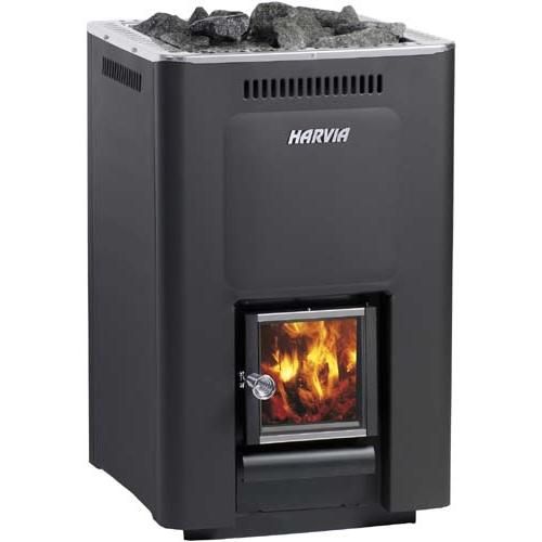 Foto de uma fornalha de aço com uma fornalha embutida (não remota).