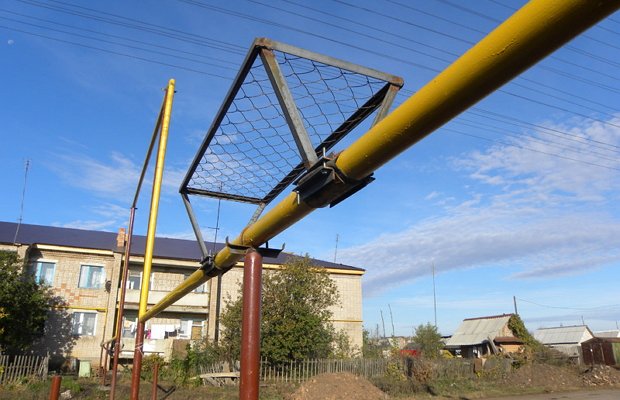 Gasleitung in einem kleinen Dorf