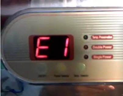 Индикация за грешка на контролния панел