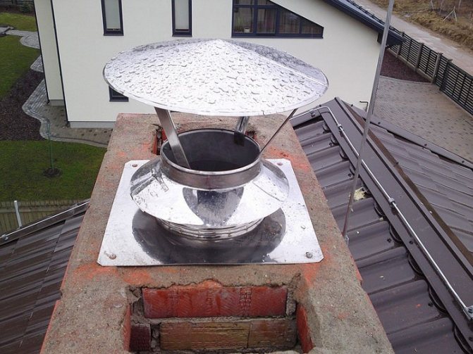 върху тухлен комин