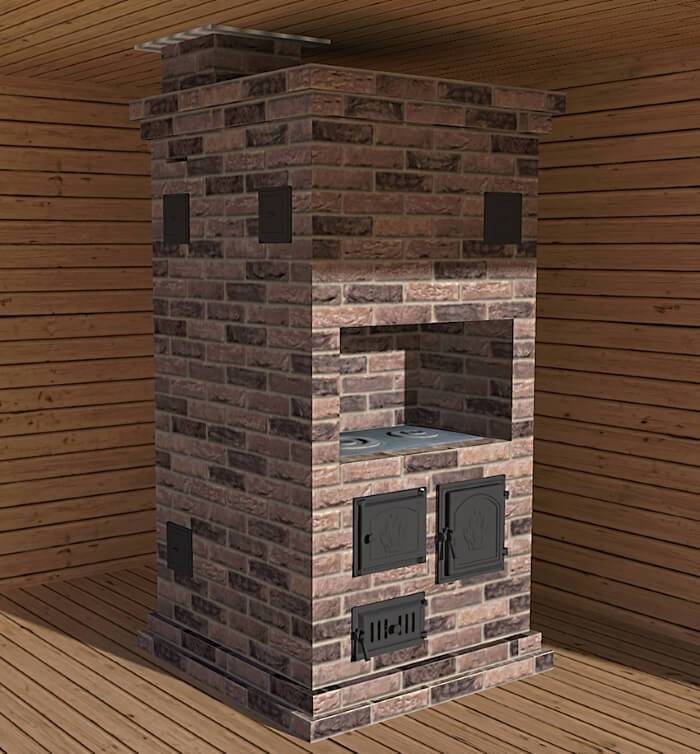 Печки за отопление и готвене, изработени от тухли