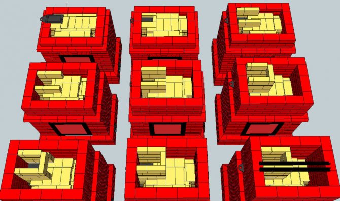 Печки за отопление и готвене, изработени от тухли