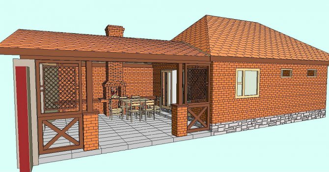 проект на баня с открита тераса