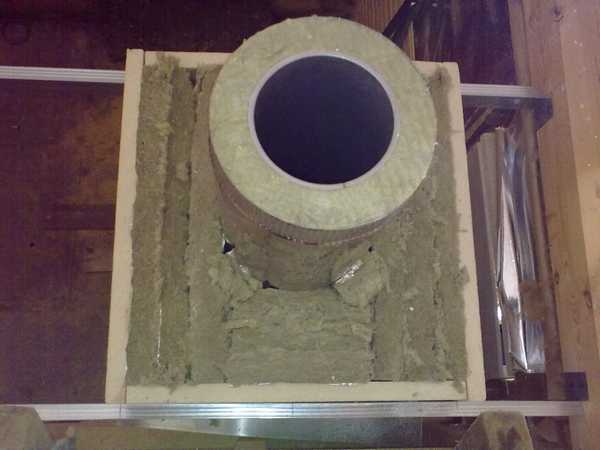 Passagem da chaminé pelo telhado