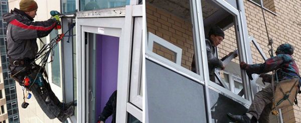 Индустриалните алпинисти работят