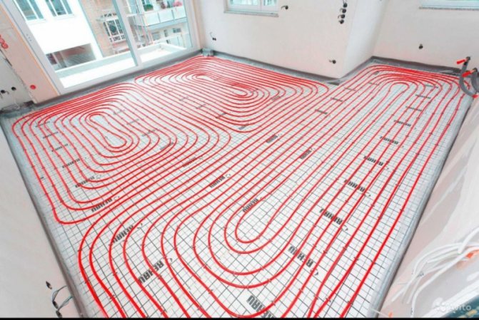 Einstellen der Temperatur des wassergeheizten Bodens