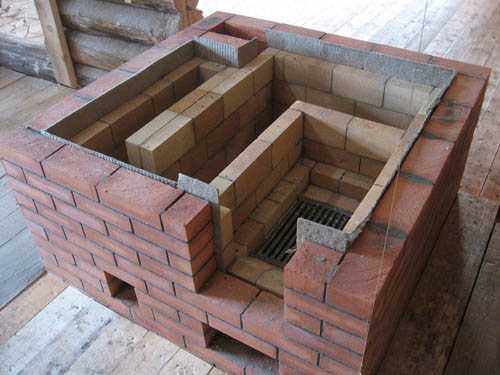 Шамотната сърцевина и тялото на пещта са разположени отделно. За да се повиши температурата в шамота, понякога между тях се полага базалтов картон.