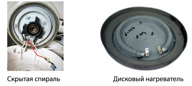 Скрита нагревателна бобина и диск