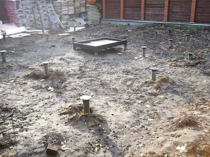 Стълбовете се използват като основа