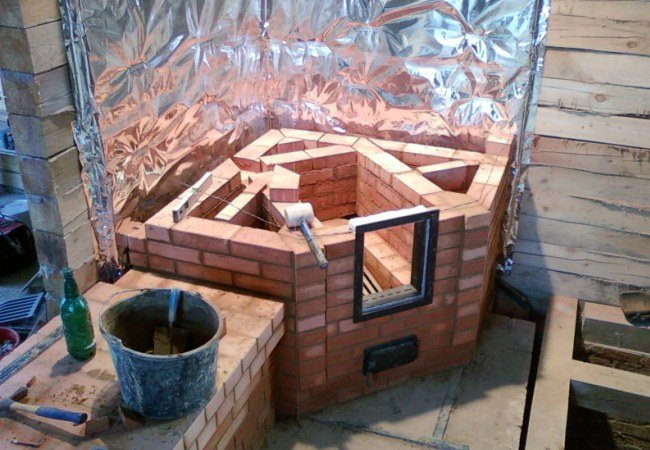 Backstein Eckkamin Konstruktion