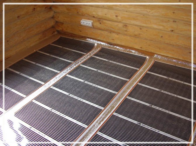 heated floor in the bath under the tiles