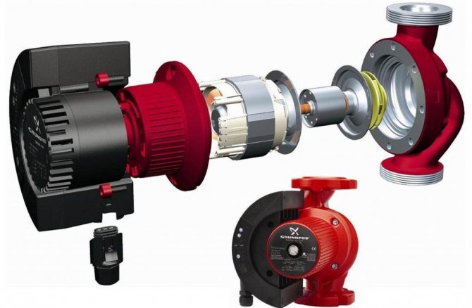 Типична помпа за водно подово отопление