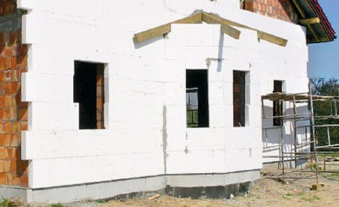 Wall insulation with foam outside the house