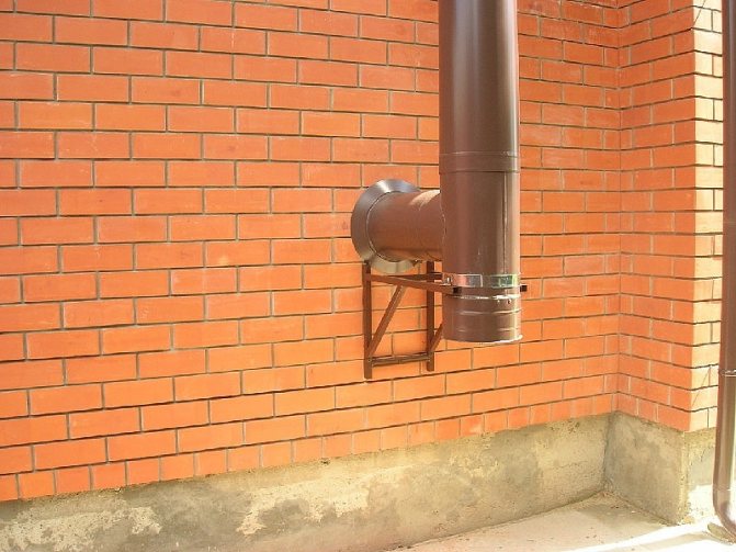 изход за комин през стената
