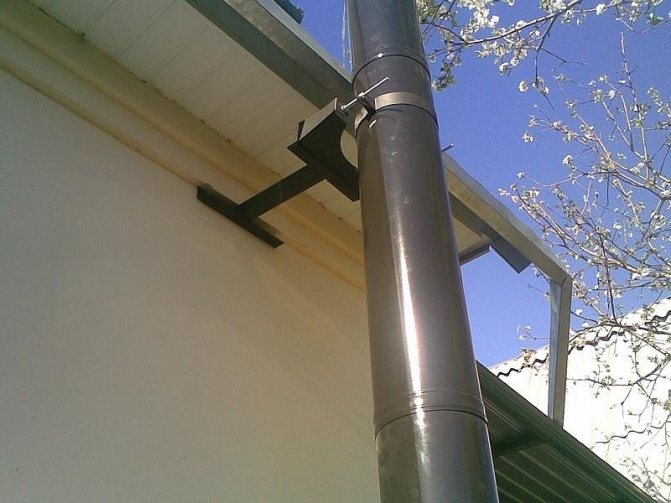 Закрепване на комина към скобите