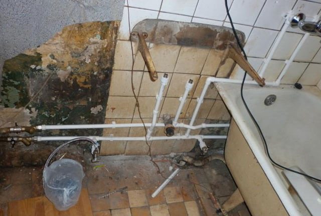 replacement of old pipes with plastic